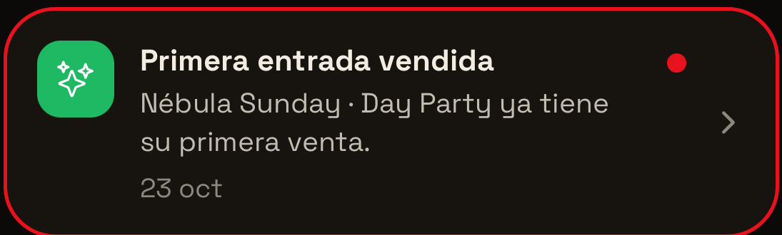 Aviso: primera entrada vendida